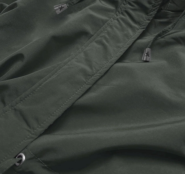Cienka parka z ozdobnym wykończeniem army (16M9068-136)