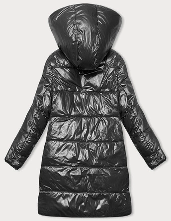 Gruba dwustronna kurtka zimowa damska czarny-ecru (V767)