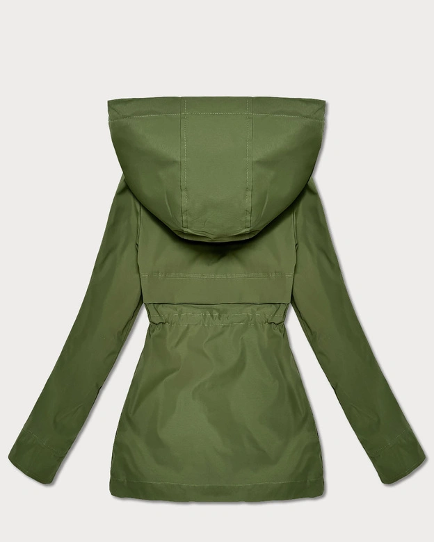 Dwustronna kurtka parka Goodlookin zielona panterka (KK60424-2#)