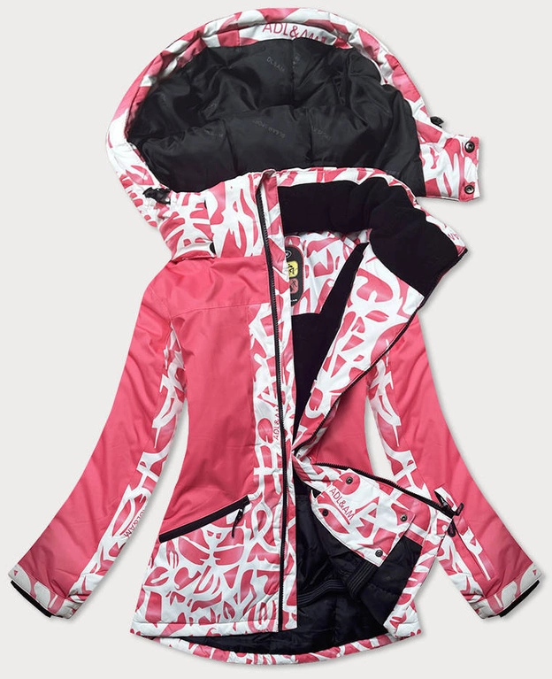 Damska kurtka zimowa narciarska z membraną różowa (w187)