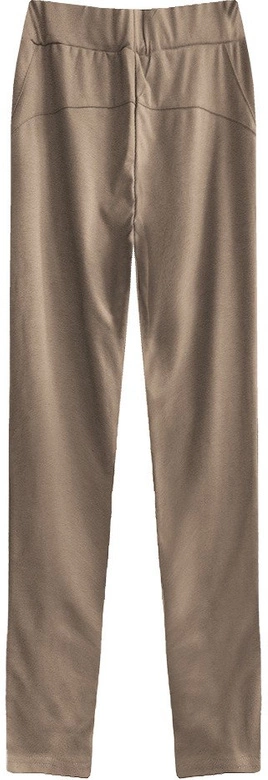 DŁUGIE SPODNIE Z MARSZCZENIAMI KAKAOWE (2220)