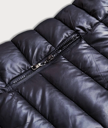 DWUSTRONNA KURTKA DAMSKA Z KAPTUREM GRANATOWA (8913-E)