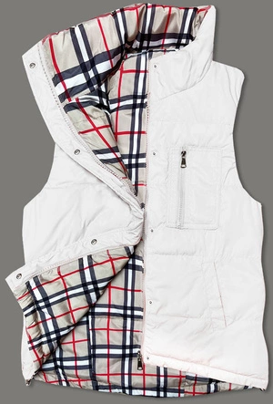 DWUSTRONNA KAMIZELKA DAMSKA BIAŁA (2383)