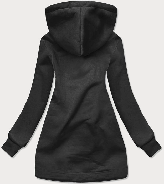 Długa damska bluza rozpinana grafitowa (AMG815)