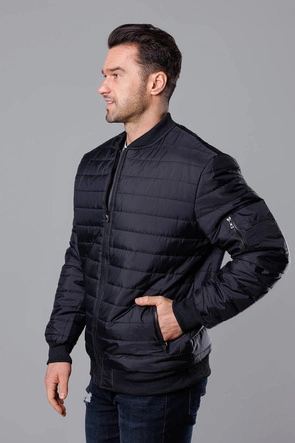 Pikowana bomberka męska czarna (MY02-1)