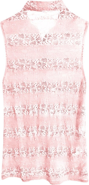 BLUZKA Z KORONKI RÓŻOWA (X3602X)