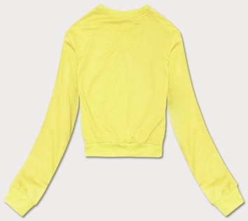 Cienka krótka bluza dresowa damska żółta (8B938-33)