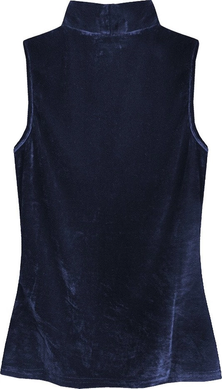 WELUROWY GOLF BEZ RĘKAWÓW GRANATOWY (3683)