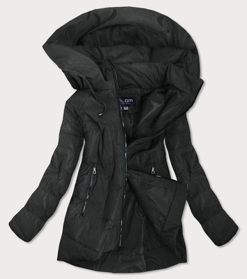 ASYMETRYCZNA KURTKA TRAPEZOWA CZARNA (958)