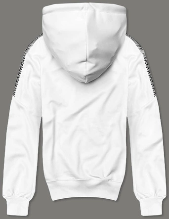 Męska bluza z kapturem biała (8B1100-1)