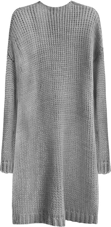CIEPŁY SWETER OVERSIZE JASNOSZARY (559ART)