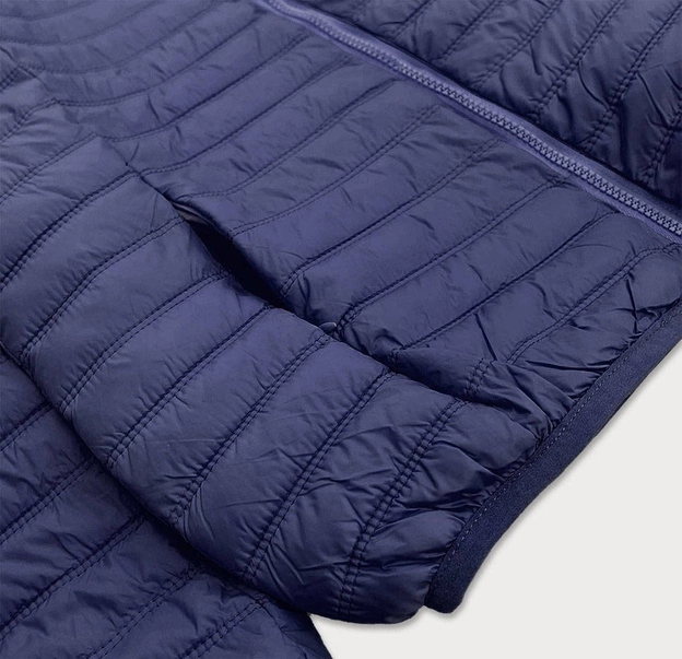 CIENKA PIKOWANA KURTKA DAMSKA GRANATOWA (B11-1)