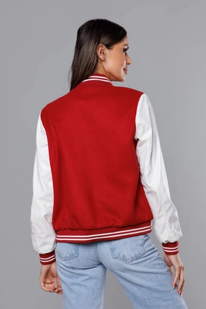 Kurtka damska bomber ciemnoczerwona (16M9067-270)