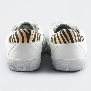 DAMSKIE TRAMPKI Z MOTYWEM ZWIERZĘCYM ECRU-BEŻ ZEBRA (6343)