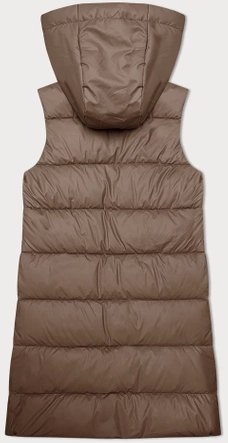 Pikowany bezrękawnik damski puchowy S'West ciemny beż (B8223-12)