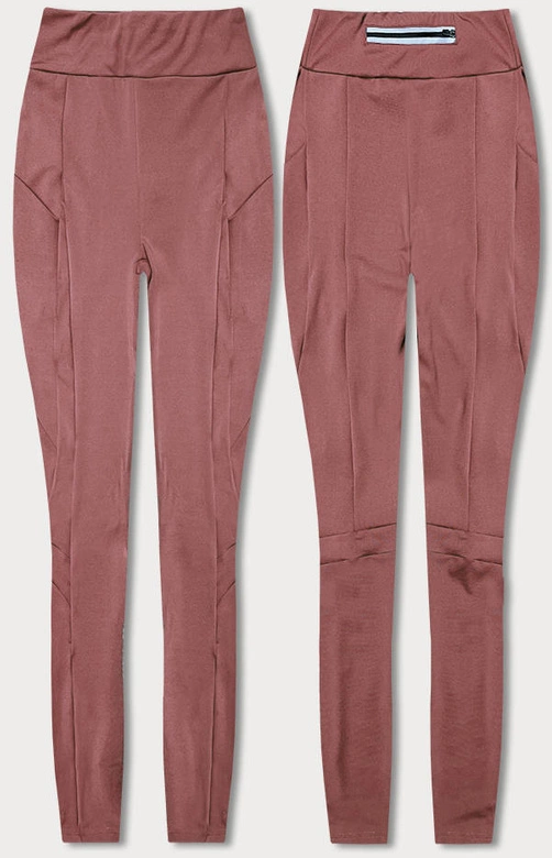 Legginsy treningowe damskie brudny różowy (54350)
