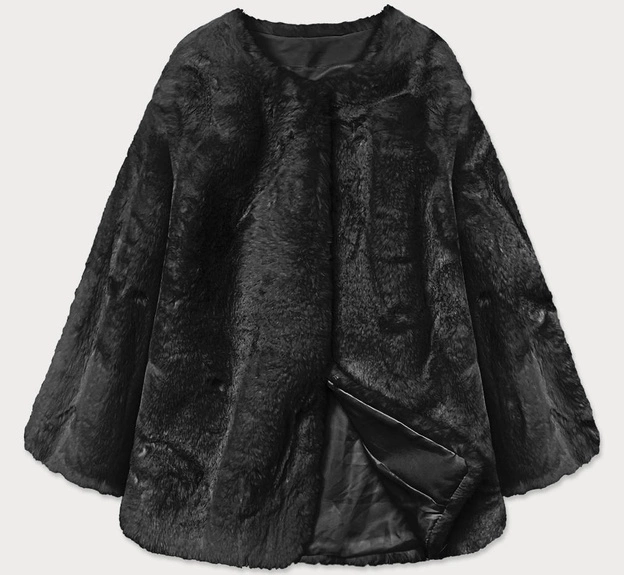 KRÓTKA KURTKA DAMSKA FUTRO CZARNA (31148)