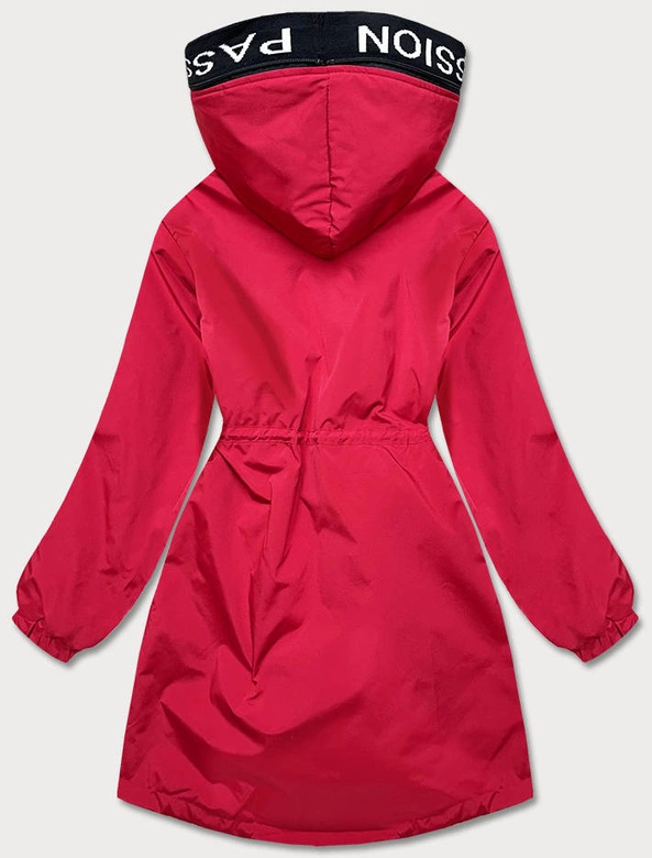 Asymetryczna damska parka czerwona (b8001-4)