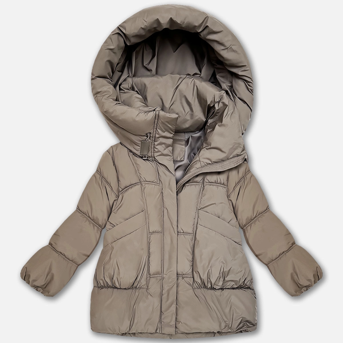 Puchowa damska kurtka oversize S'West beżowa (B8539-12)