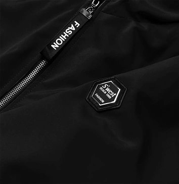 Parka damska z kapturem czarna (B8121-1)