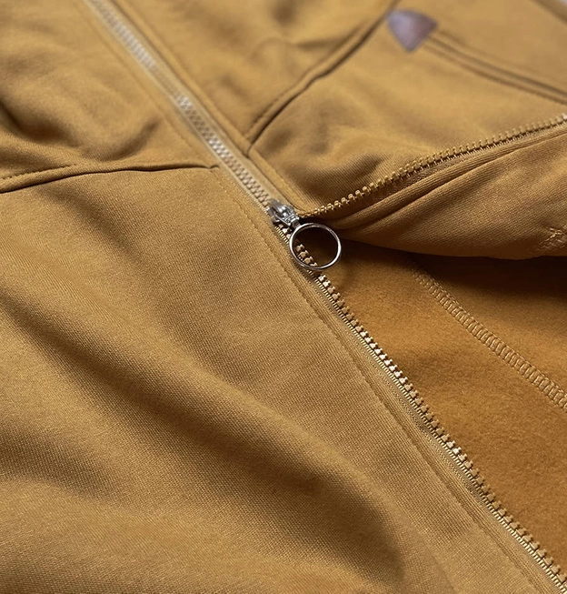 Długa damska bluza z kapturem musztardowa (amg705)