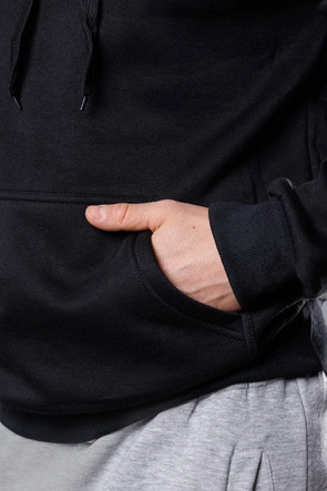 Męska bluza z kapturem czarna (68B2009-3)