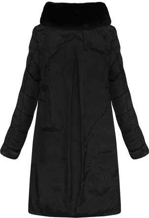 DAMSKA ZIMOWA KURTKA Z ŁĄCZONYCH MATERIAŁÓW CZARNA (J19-011)
