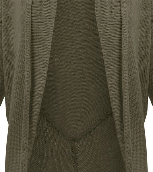 DŁUGI SWETER Z KOŁNIERZEM KHAKI (SW88)