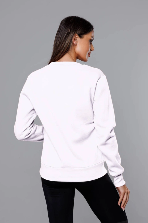BLUZA DRESOWA DAMSKA ZE ŚCIĄGACZAMI BIAŁA (W01-1)