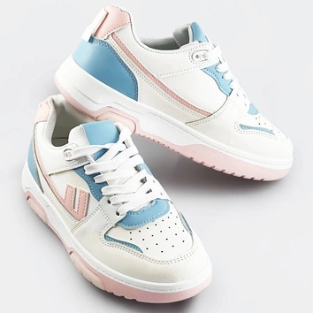 Buty sportowe damskie biało-niebieskie (ad-555)