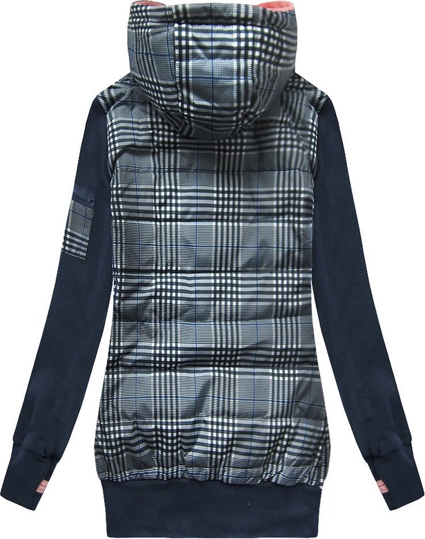 Bluza z łączonych materiałów granatowa (AMG-611A)