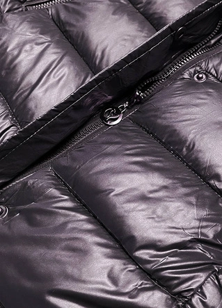 Lekka pikowana kurtka zimowa damska oberżyna (z2821-12)