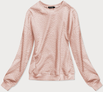 BLUZA W TŁOCZONE KWIATY RÓŻOWA (3112)