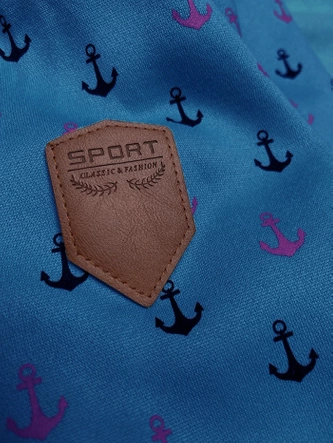 Ciepła rozpinana bluza w kotwice niebieska (2307)