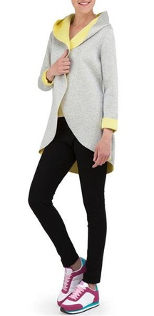 NARZUTKA BLUZA SWEETISSIMA SZARO-ŻÓŁTA (8103-6)