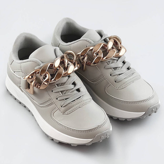 Sneakersy z łańcuchem szare (6368)