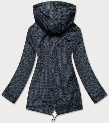 DWUSTRONNA KURTKA PARKA DAMSKA CZARNO-SZARA (XW581BIGX)