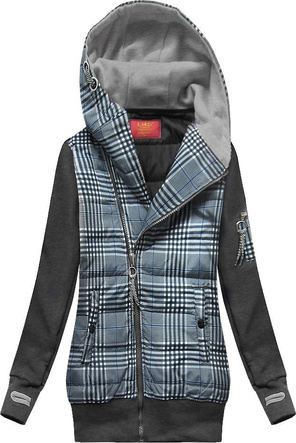 Bluza z łączonych materiałów granatowo-grafitowa (AMG-611A)