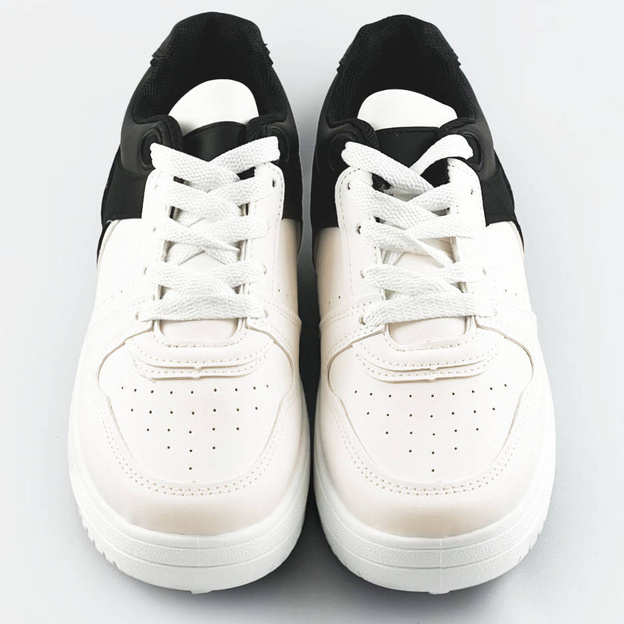 Dwukolorowe sneakersy damskie biało-czarne (xwh2120x)