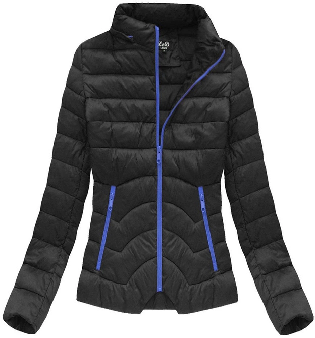 PIKOWANA KURTKA Z KAPTUREM CZARNA (7132)