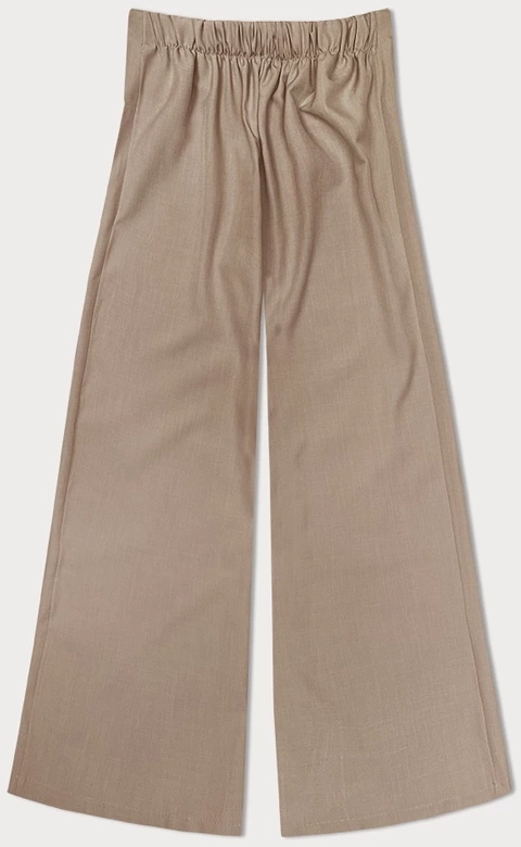 Eleganckie szerokie spodnie damskie karmelowe (33575)