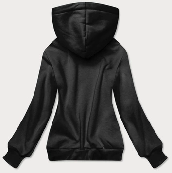 Krótka bluza damska z nadrukiem czarna (26016)