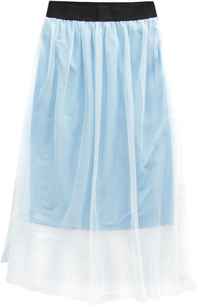 ZWIEWNA SPÓDNICA O DŁUGOŚCI MIDI BŁĘKITNA (96ART)