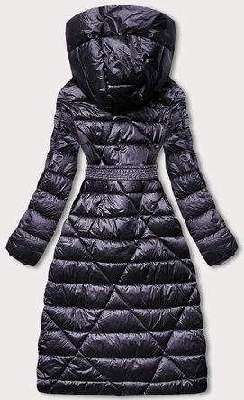 Kurtka damska z wiązanym paskiem ciemny fiolet (AG1-J9069B)