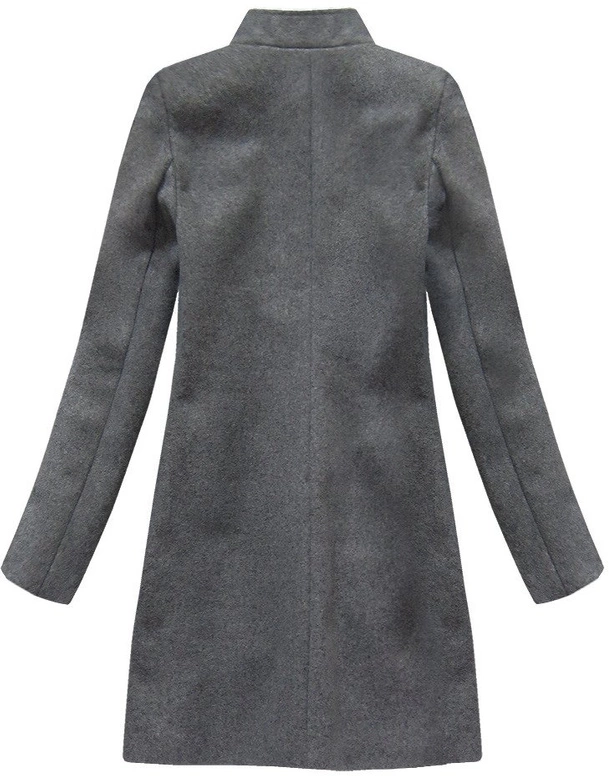 PŁASZCZ Z DOMIESZKĄ WEŁNY I STÓJKĄ CIEMNOSZARY (6790)