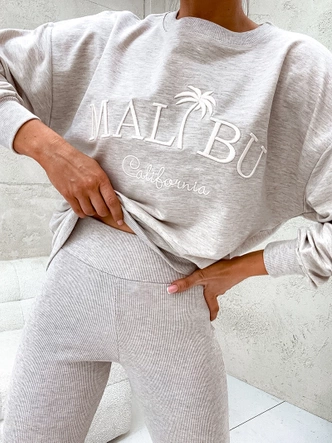 Sportowy komplet z legginsami szary melanż (VE88)