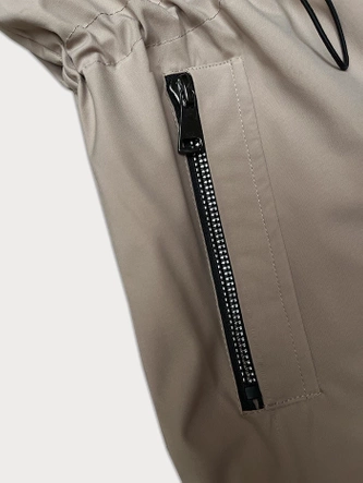 Cienka kurtka z kapturem S'West ciemny beż (B8236-46)