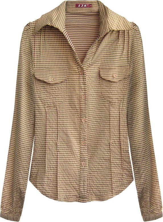 KOSZULA Z DŁUGIM RĘKAWEM ŁOSOSIOWA (X1008X)