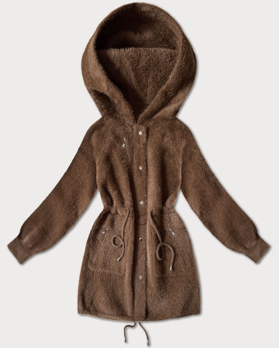 Wełniana kurtka typu alpaka brązowa (W017#)