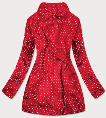 DWUSTRONNA KURTKA DAMSKA CZERWONA-GROSZKI (20033)